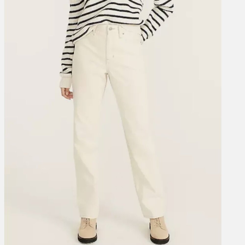 NWT J. Crew‎ Slouchy Boyfriend Jeans in Natural Ecru, Size 25
